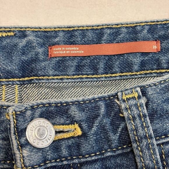 Pilcro Anthropologie High Rise Wide Leg Ankle Blue Denim Jeans Size 29 - Picture 7 of 15